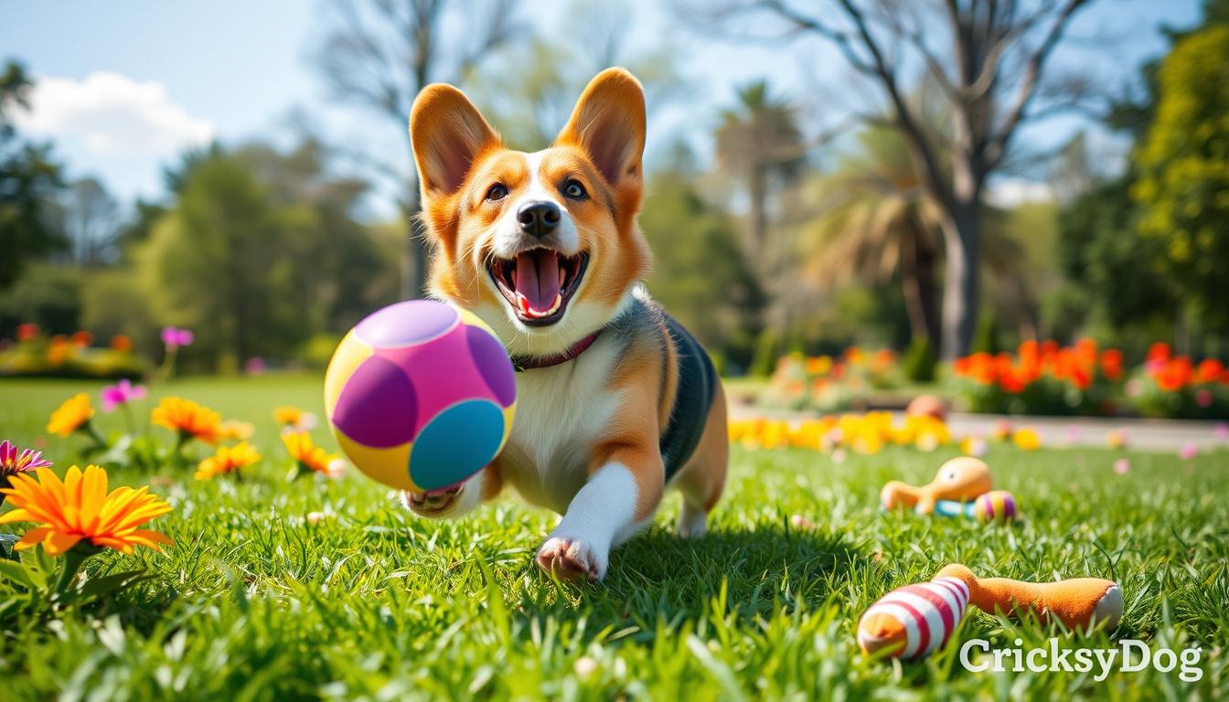 joaca cu Cardigan Welsh Corgi