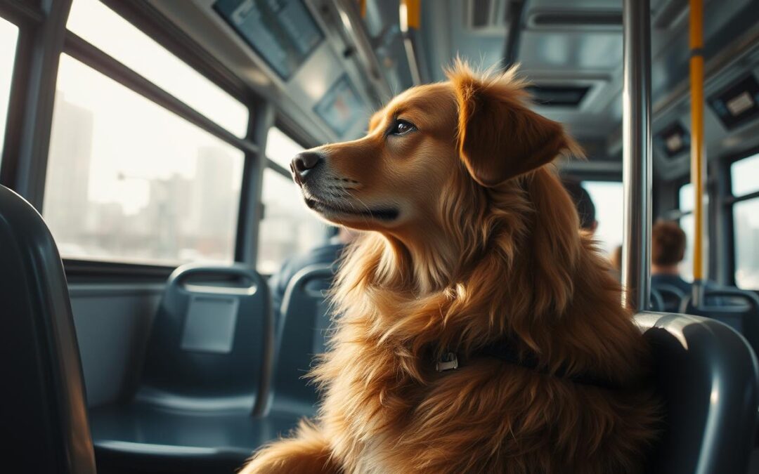 câine în autobuz
