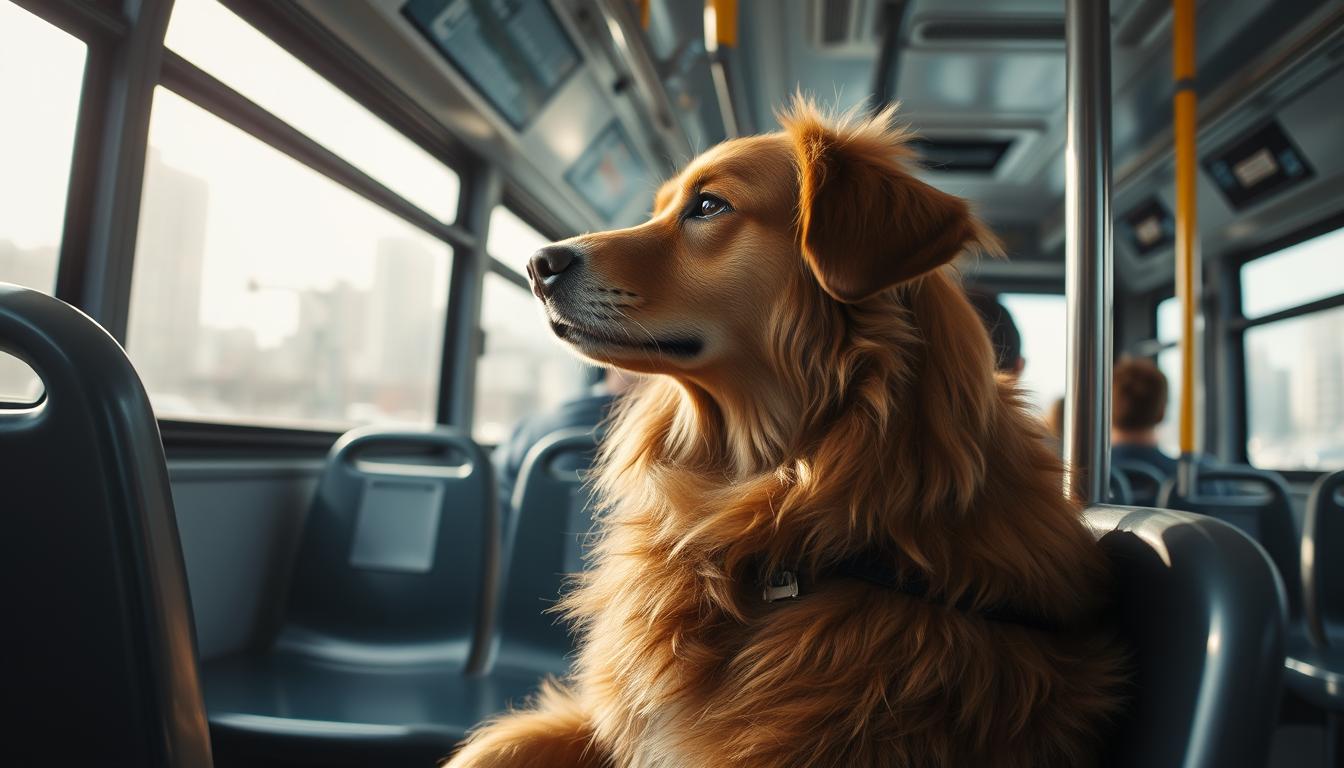 câine în autobuz