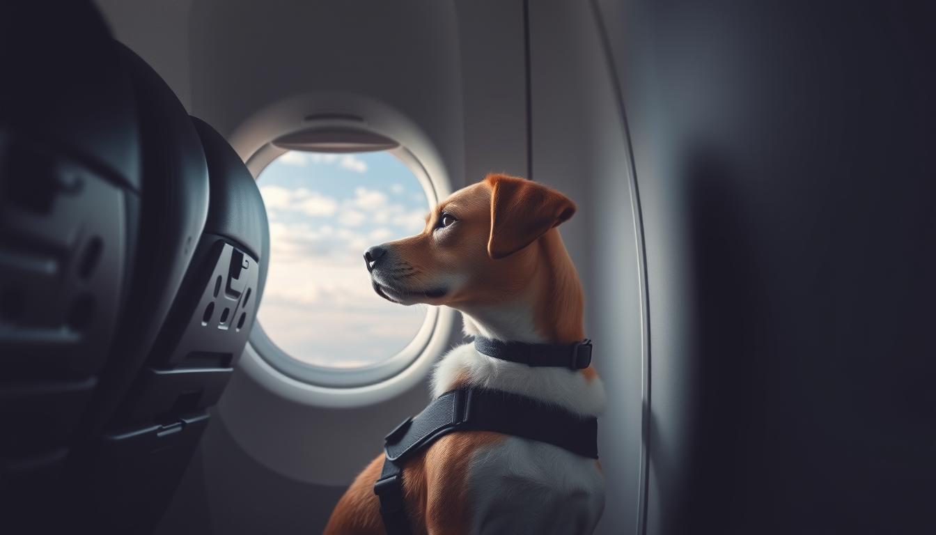 câine în avion