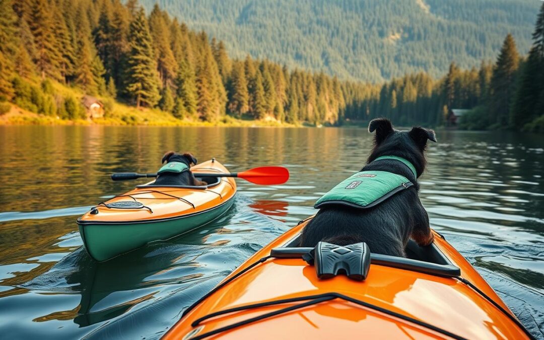 plimbări cu canoe alături de câini