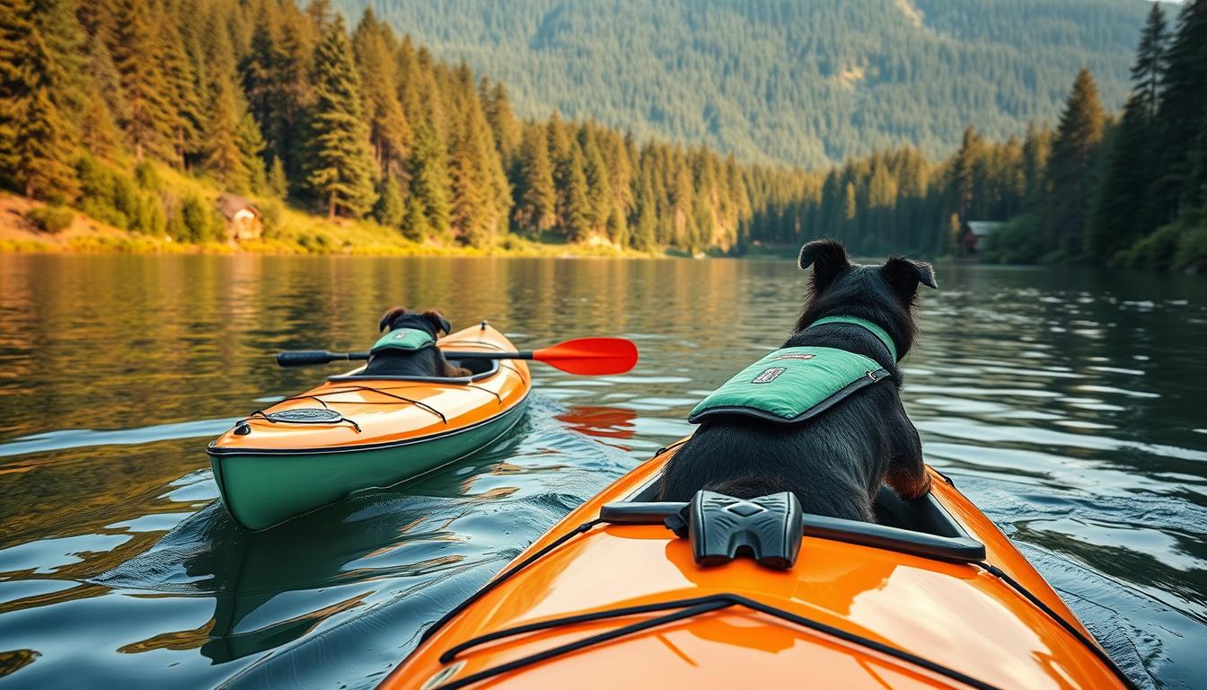 plimbări cu canoe alături de câini