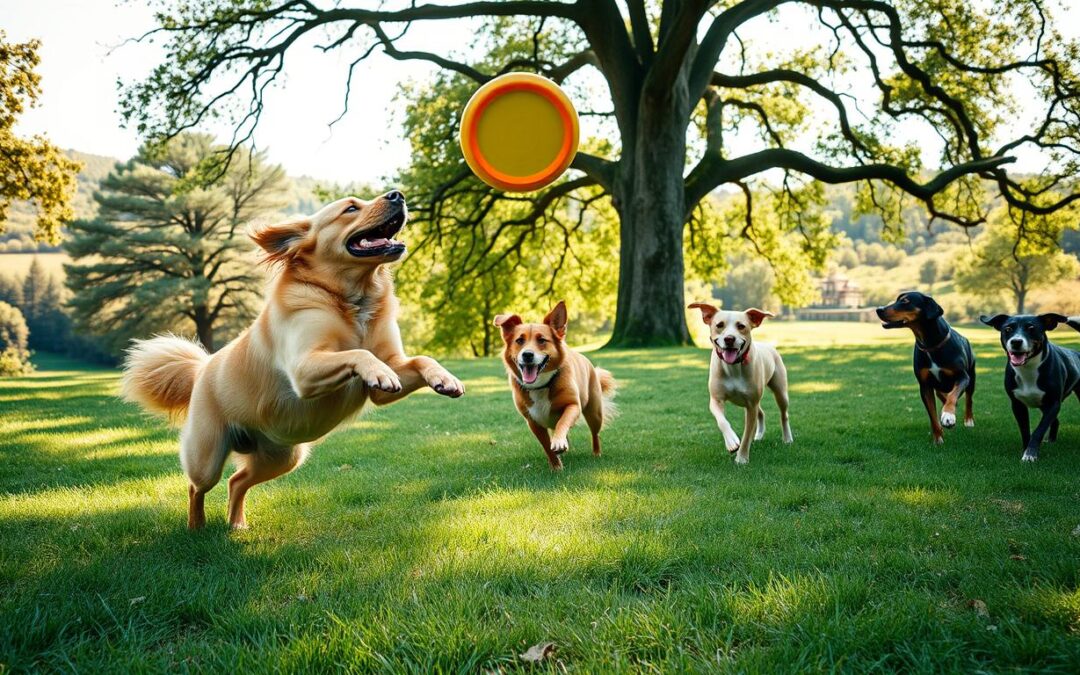 sport de frisbee pentru câini