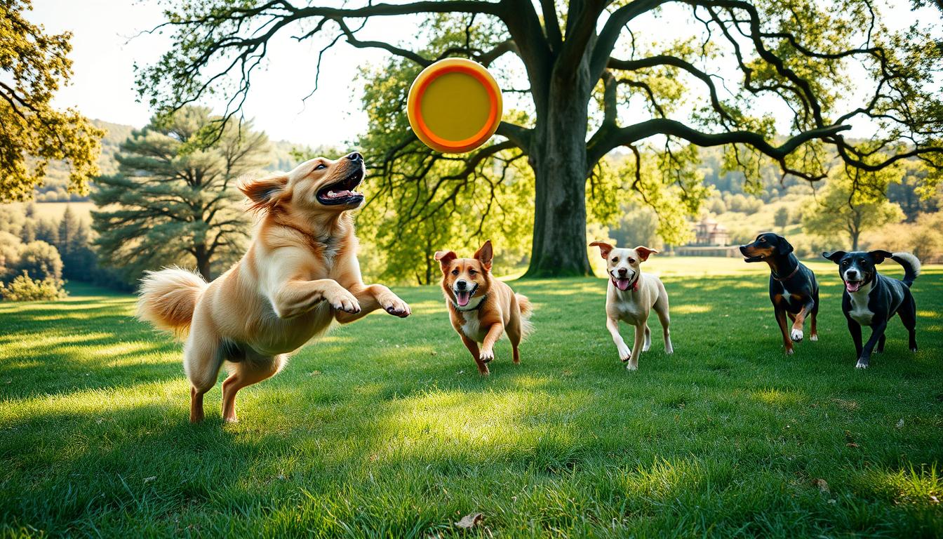 sport de frisbee pentru câini