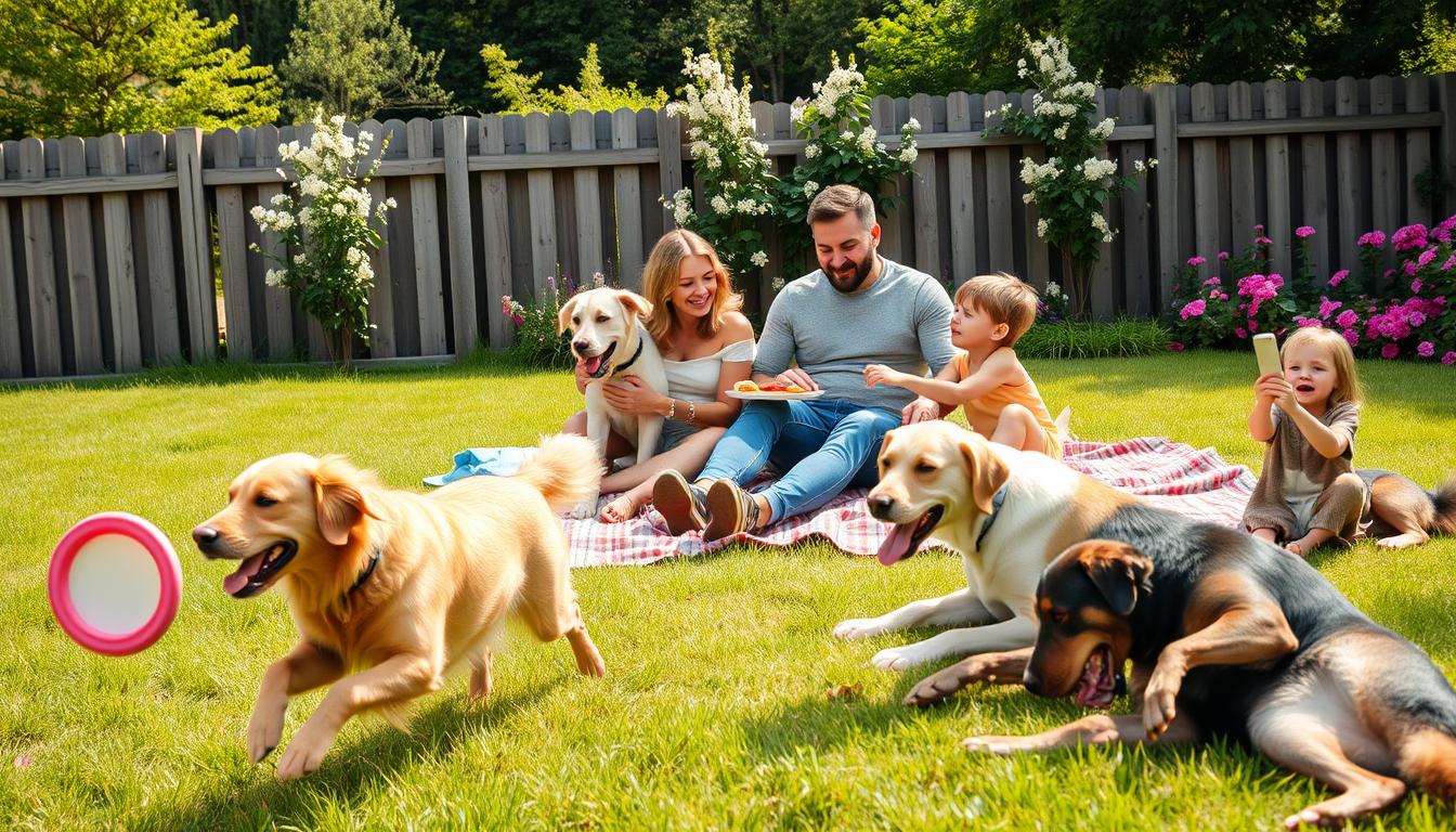 câinii și activitățile de familie