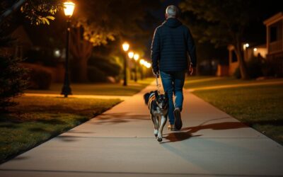 Plimbare nocturnă sigură cu câinele – Tot ce trebuie să știi despre asta!