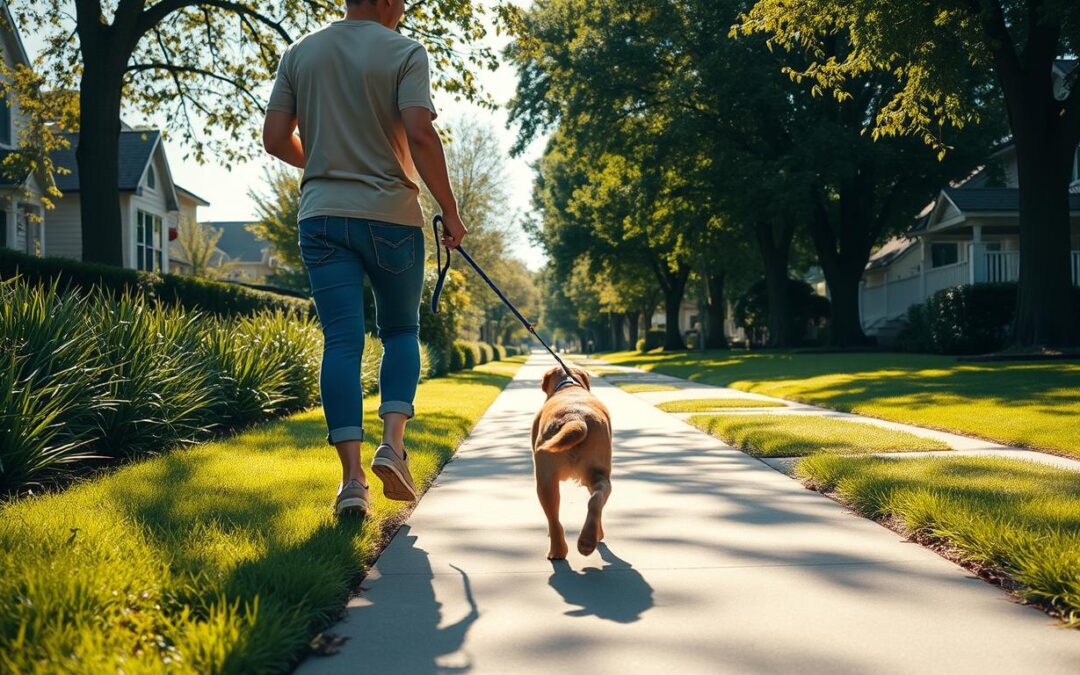 rutină de plimbare a câinelui