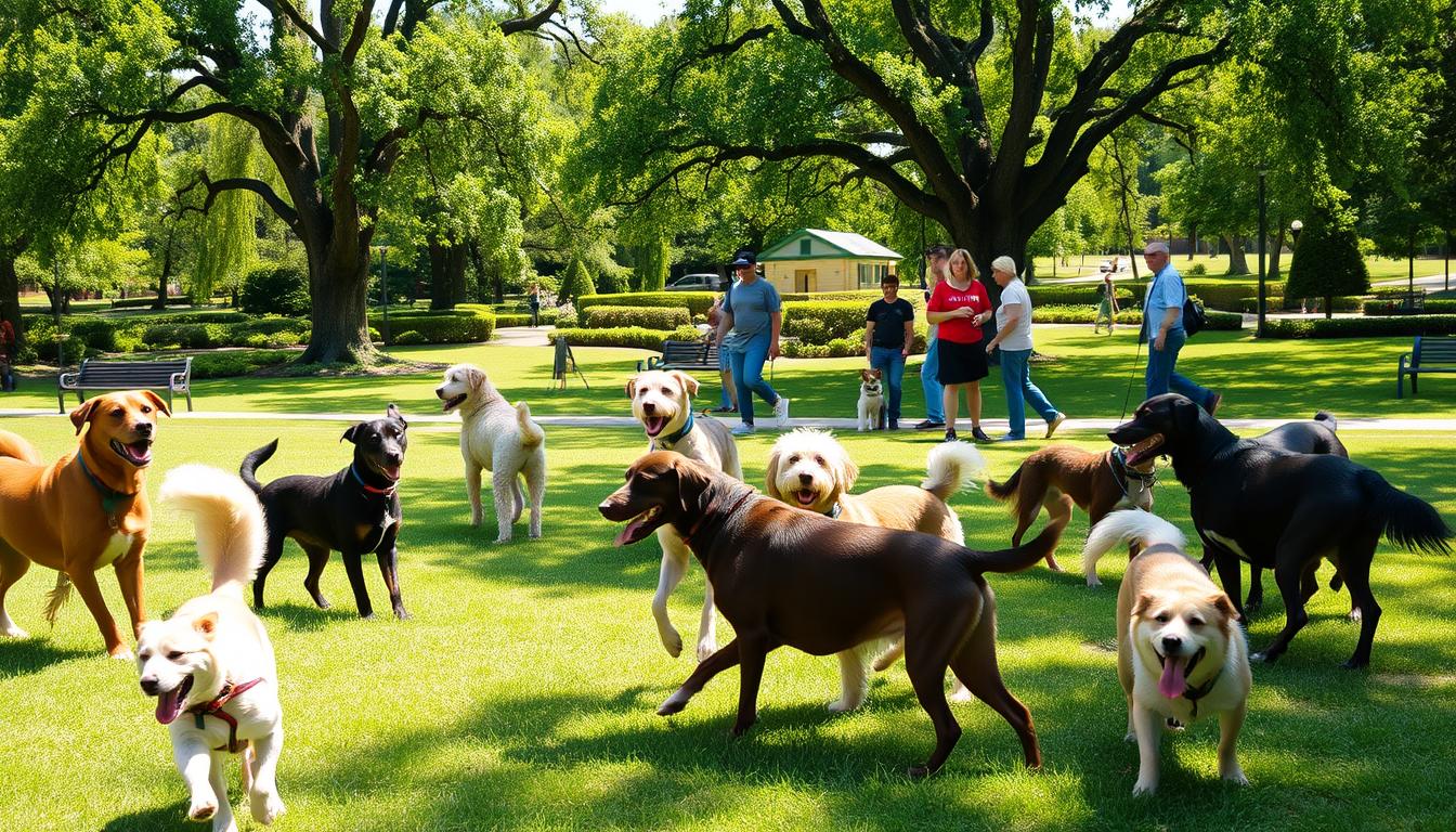 socializarea câinelui în parc