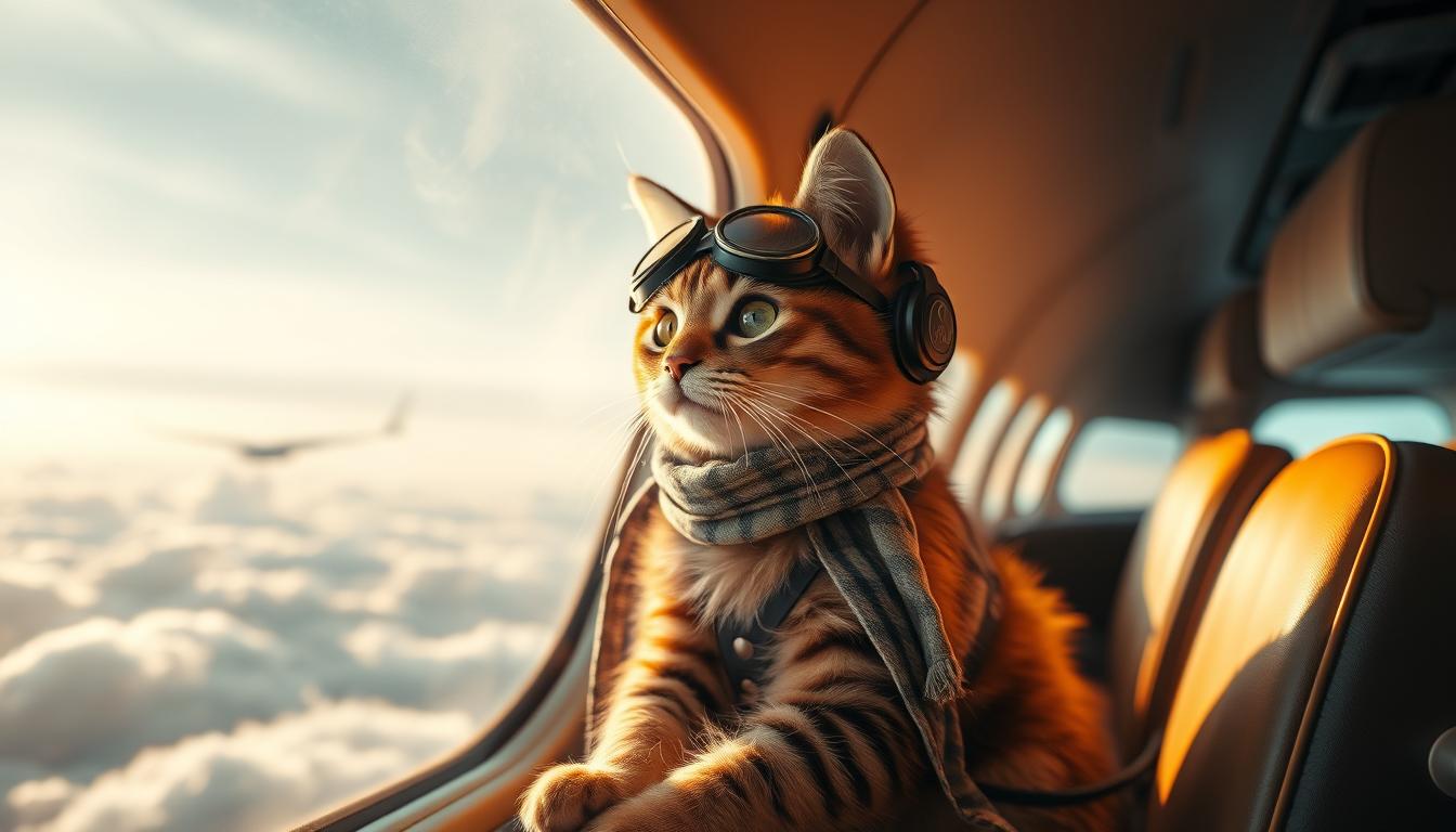 călătoria cu pisica cu avionul