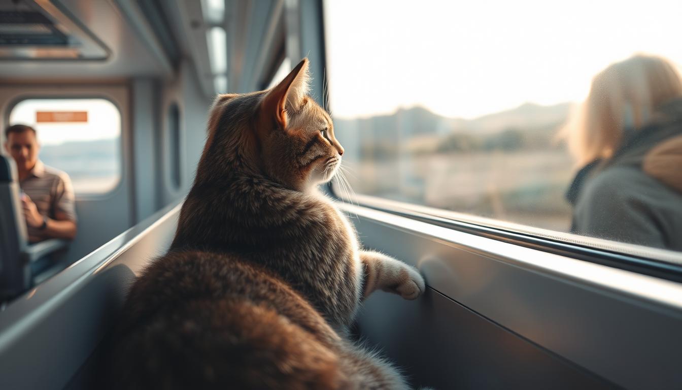 călătoria cu pisica cu trenul sau autobuzul