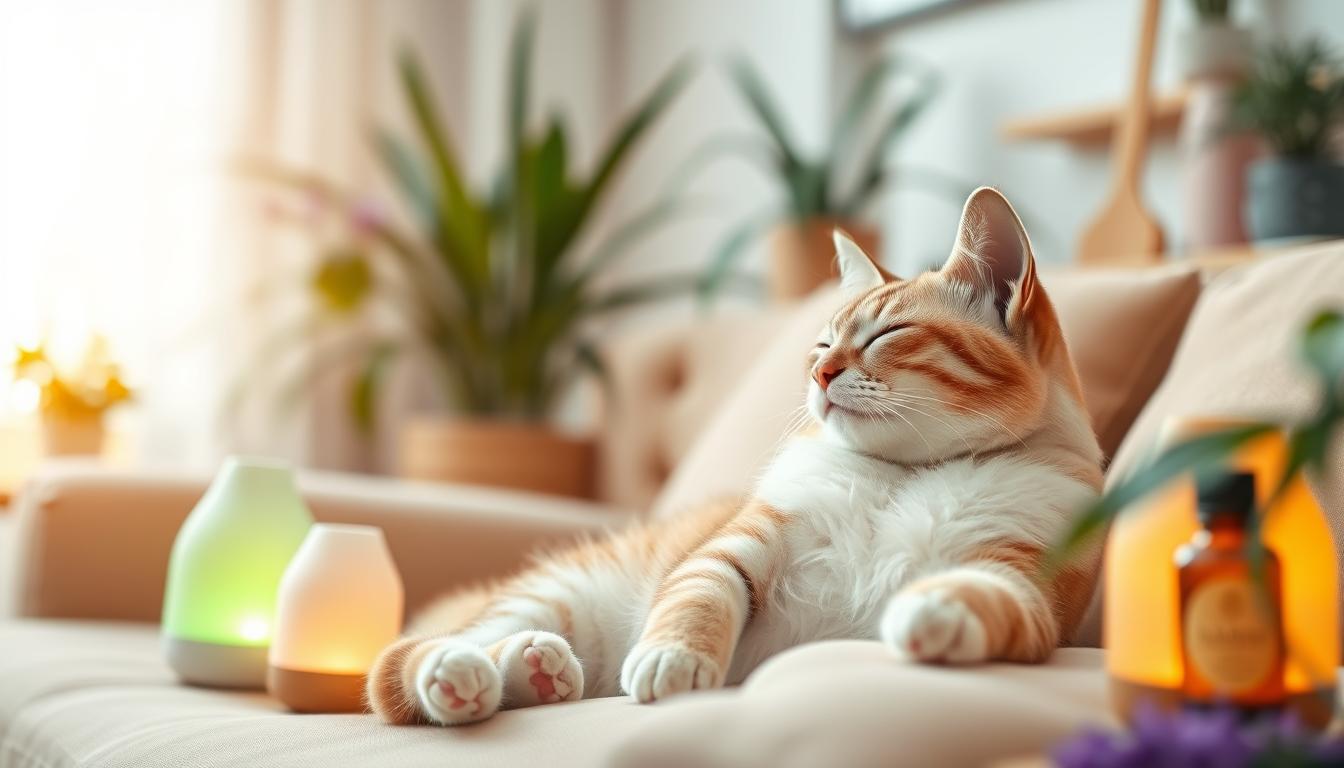 relaxarea pisicii cu uleiuri esențiale