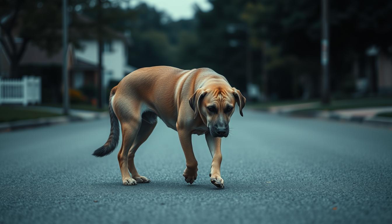 câinele plânge în timpul plimbării