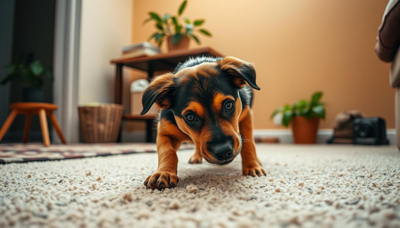 câinele sapă în casă