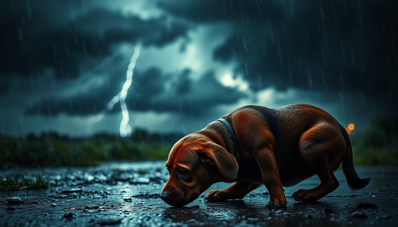 câinele tremură înainte de furtună