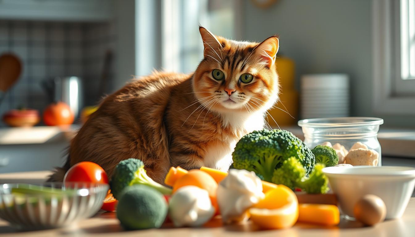 pisică broccoli