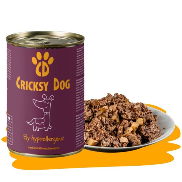 Ely Hipoalergenic hrană umedă pentru câini cu vită (fără gluten de grâu si fără carne de pui, formulă premium) – 410 g