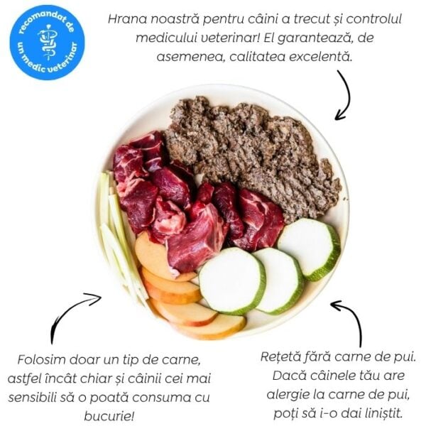 Ely Hipoalergenic hrană umedă pentru câini cu vită (fără gluten de grâu si fără carne de pui, formulă premium) – 410 g - imagine 3