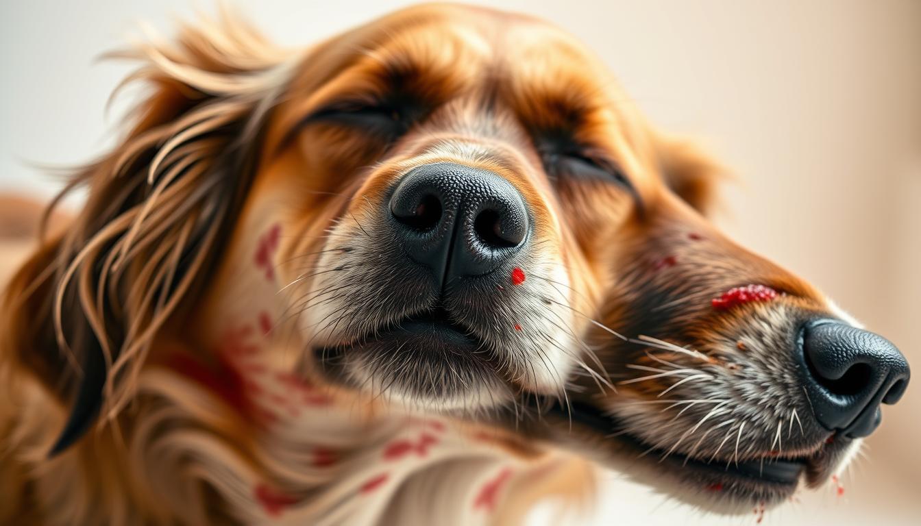 câinele se scarpină după orice hrană