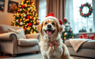 Fotografii de Crăciun cu câini acasă