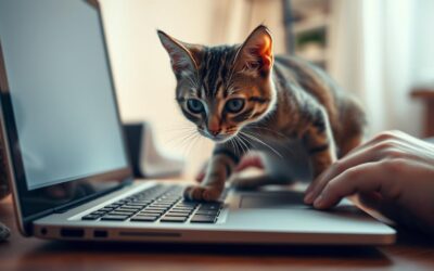 Se urcă pe laptop când tastez – vrea atenție?