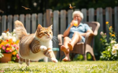 Activități comune de vară între stăpân și pisică