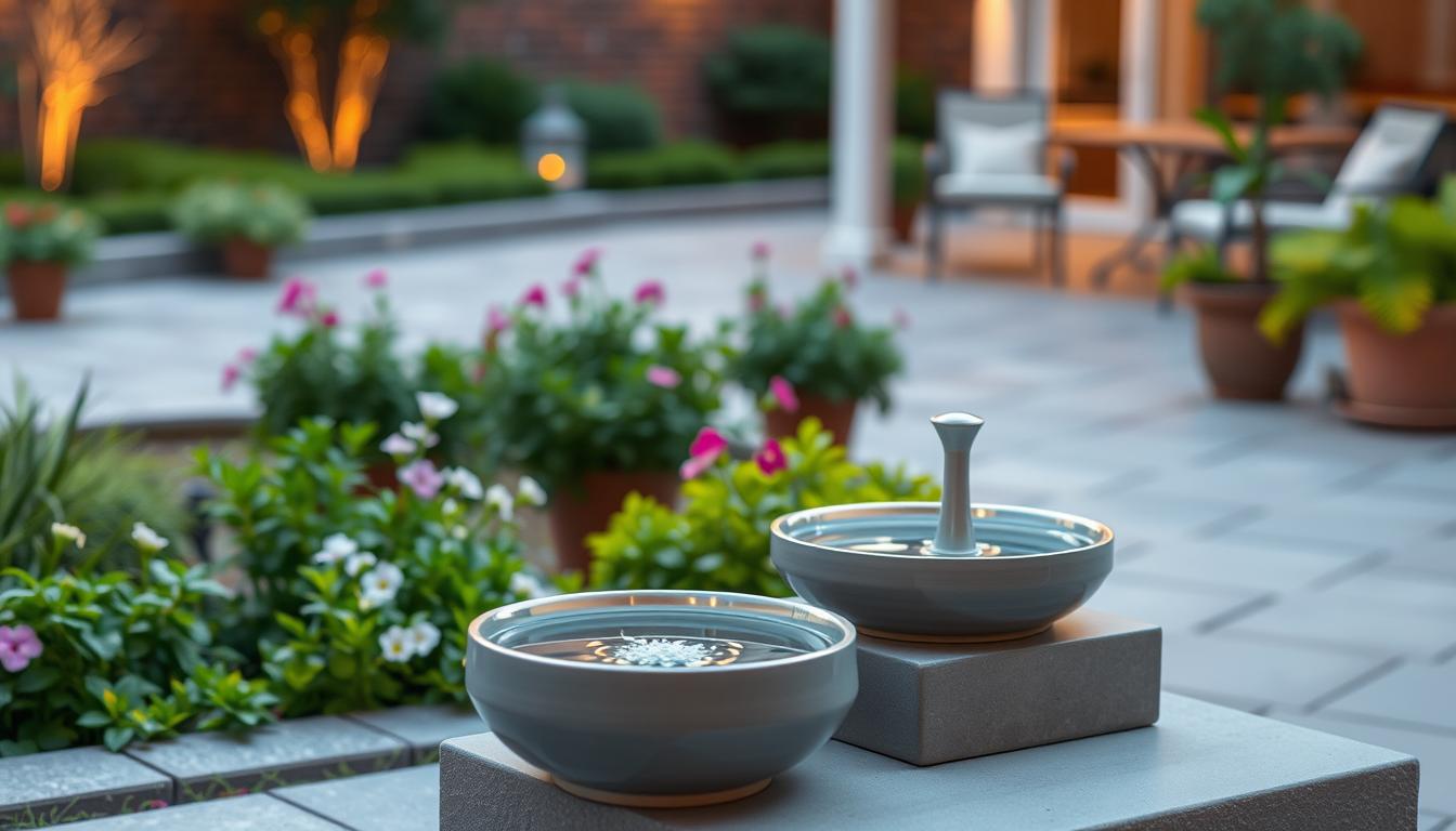 pisică vară fântână de apă