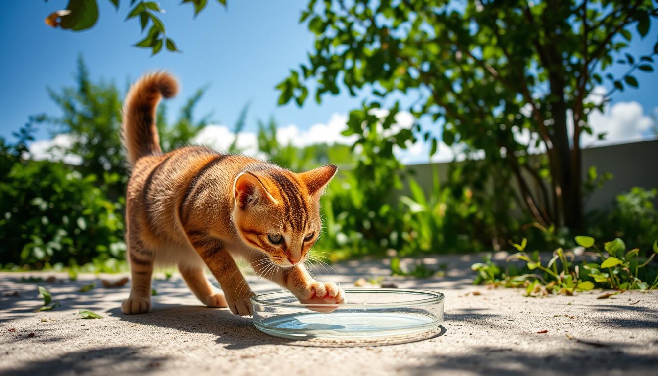 pisica-vara-frica-de-apa pisică vară frică de apă