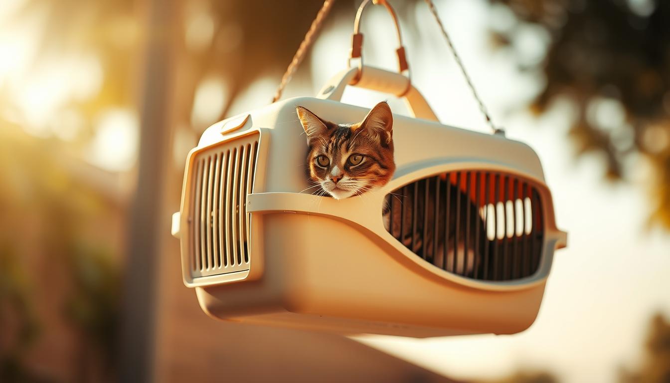 pisica-vara-transportor pisică vară transportor