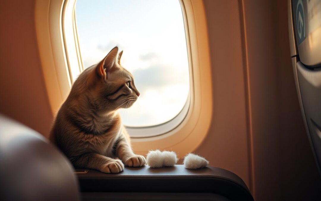 pisică vară zbor cu avionul