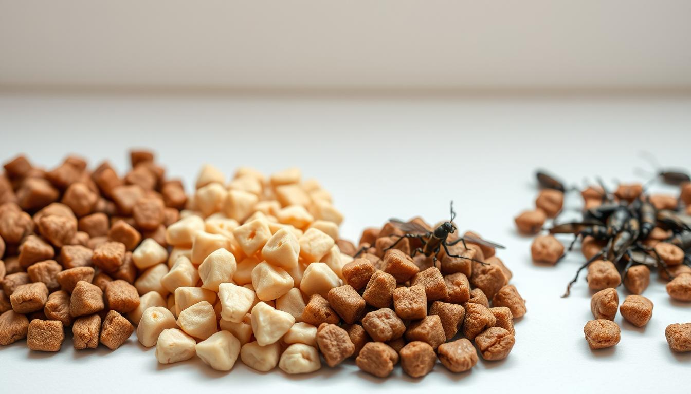 proteină de insecte vs carne de pui pentru câini