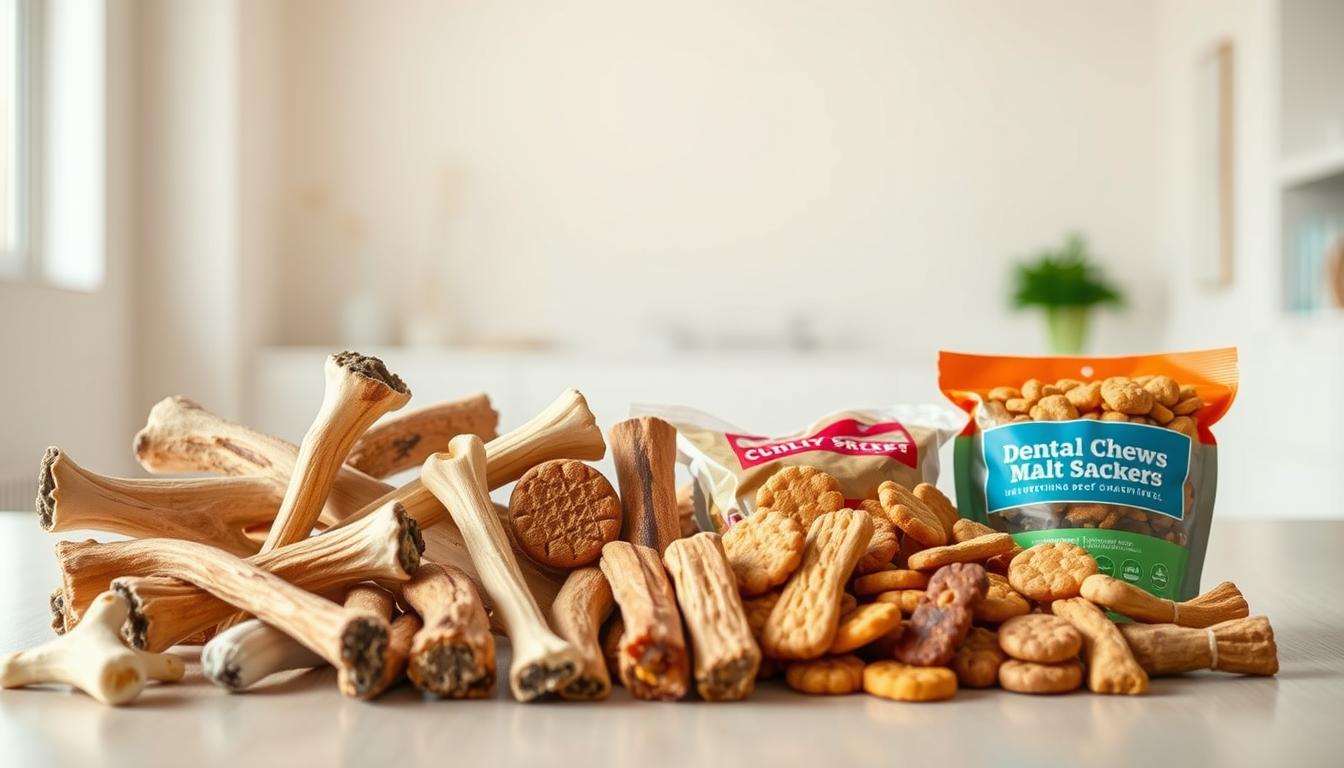 ronțăială naturală vs snack dentar pentru câini