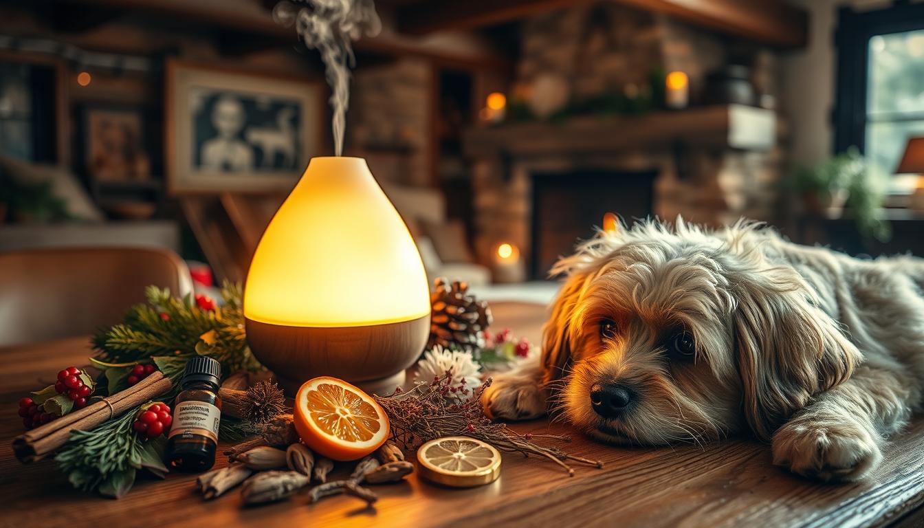 uleiuri esențiale festive și câine