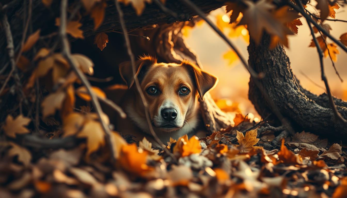 caine-ascundere-comportament-toamna câine ascundere comportament toamnă