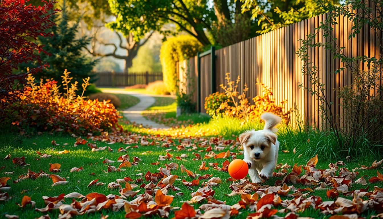 câine siguranța grădinii toamna