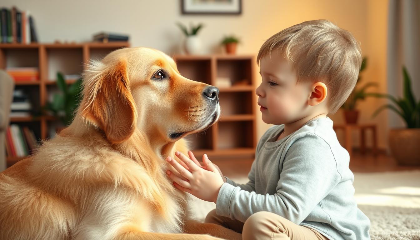 câine terapeutic cu trecut în adăpost