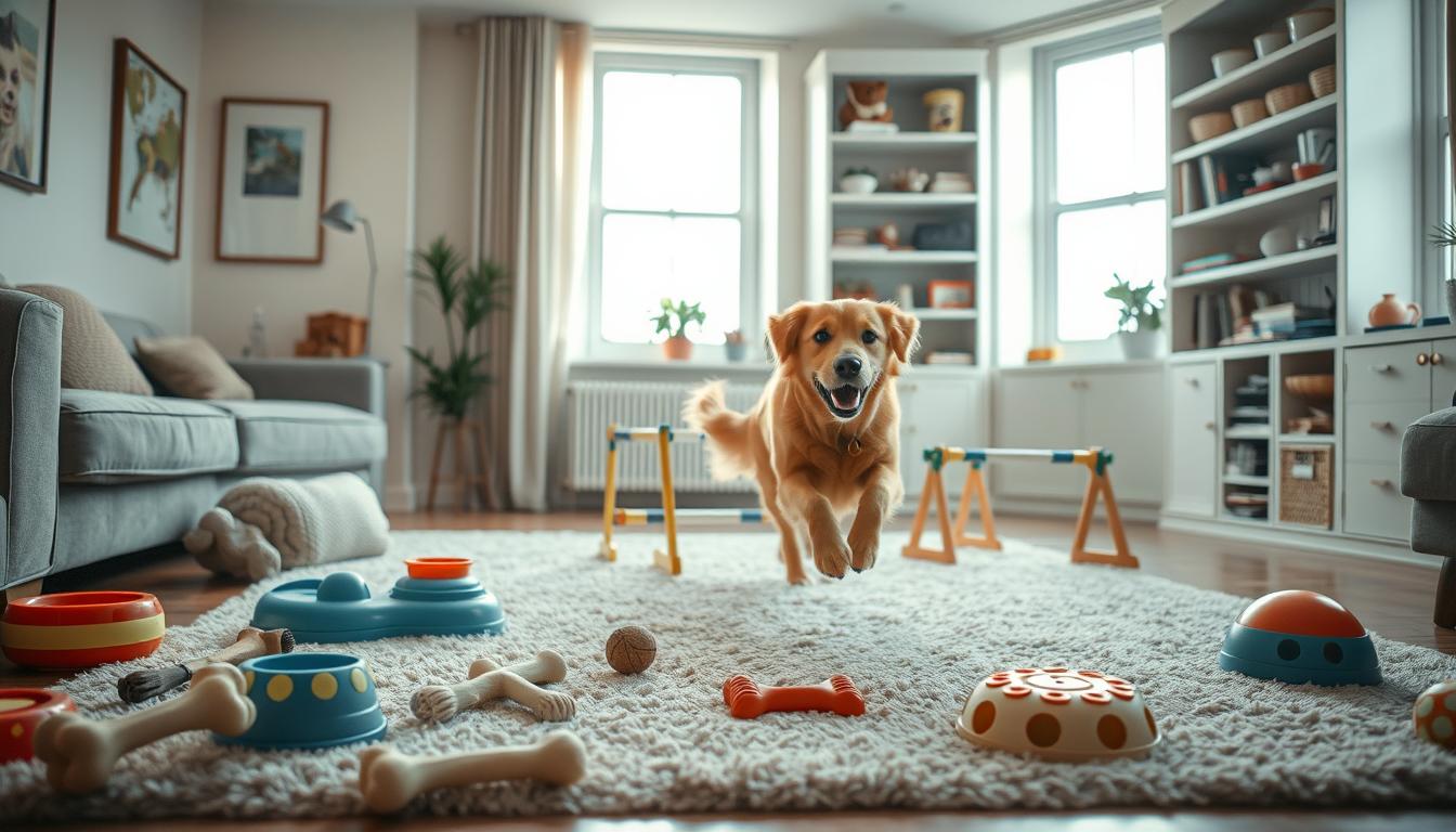 câine ținut în apartament mișcare toamnă