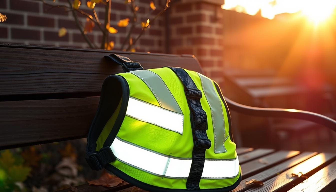 câine zgardă reflectorizantă toamnă