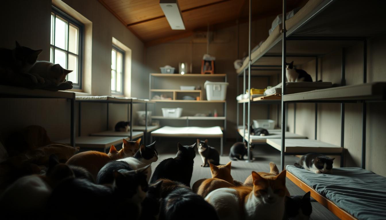 pisica-in-asteptare-intr-un-adapost pisică în așteptare într-un adăpost