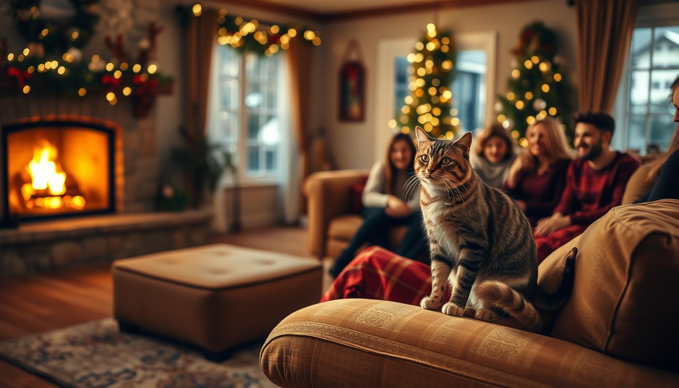 prezentarea festivă a unei pisici familiei