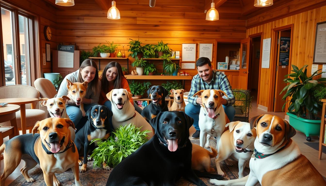 program de familie vizită la adăpostul de câini