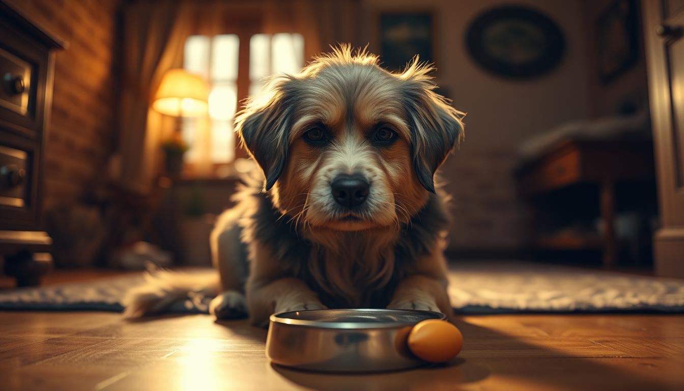 câine care nu mănâncă dacă e singur