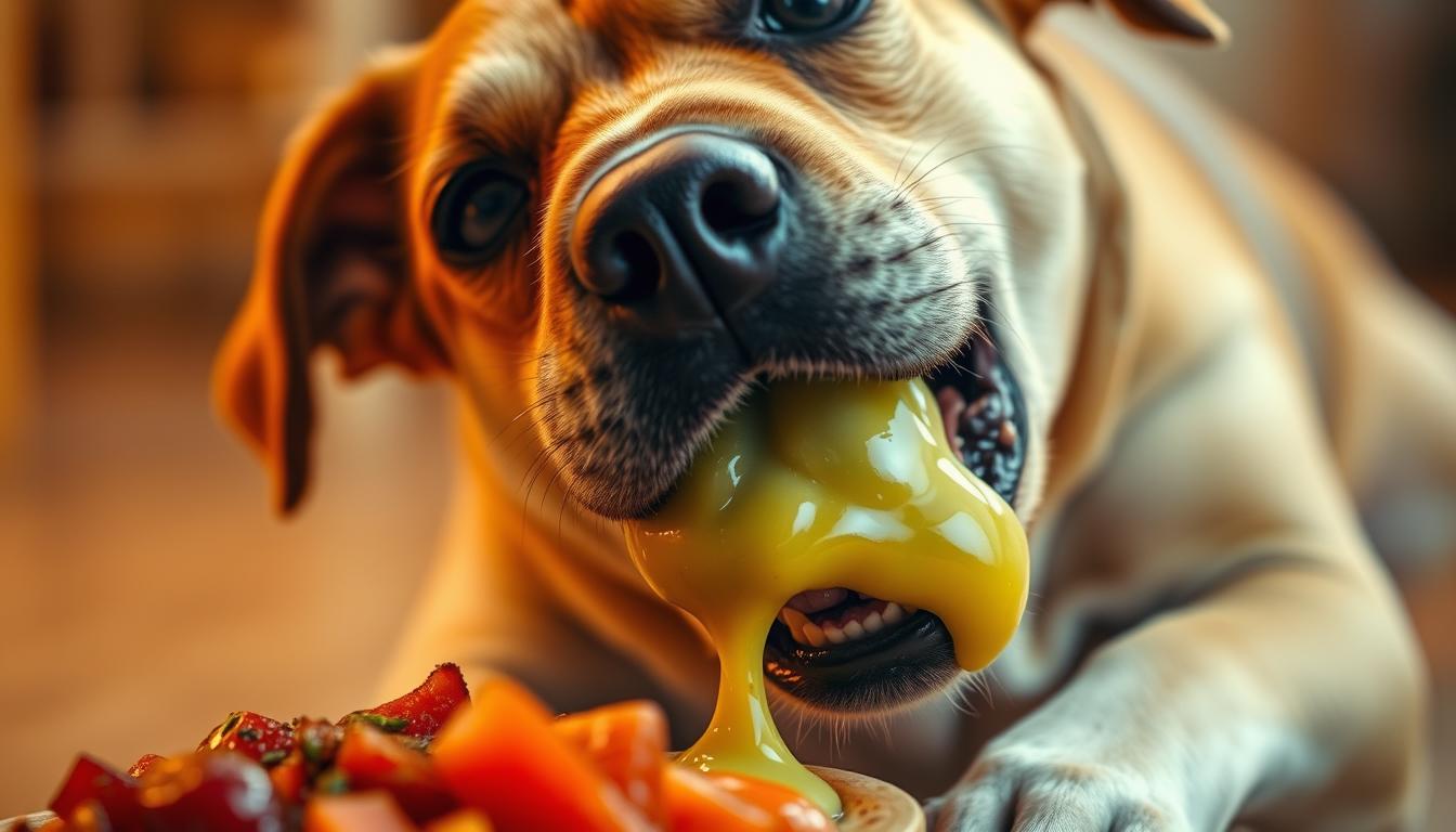 câine care vomită după masă