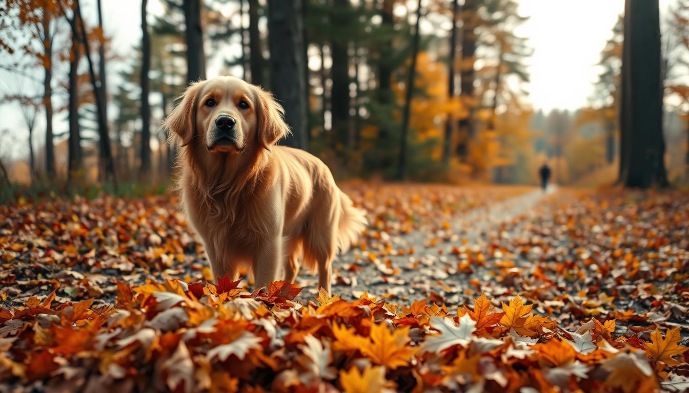 câine curățare după ploaie acasă toamna