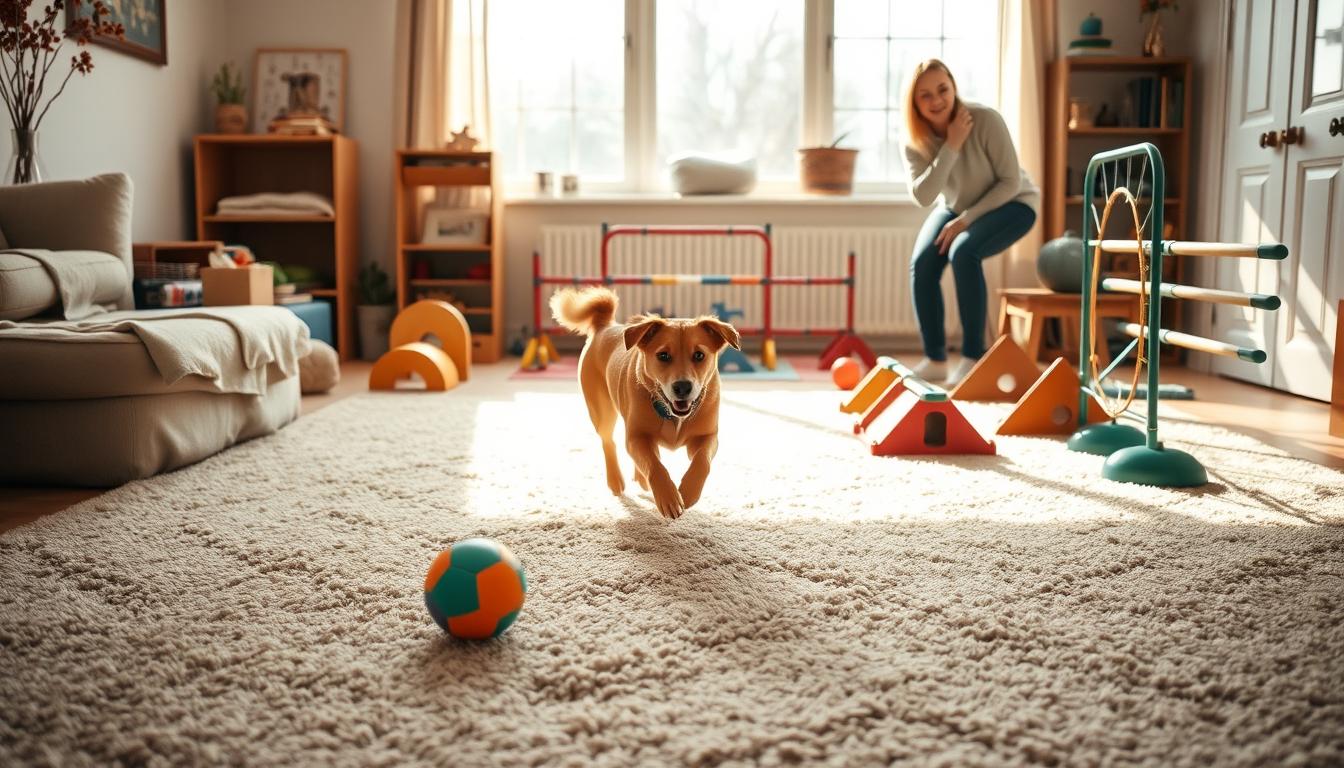 câine exerciții de mișcare în casă toamna