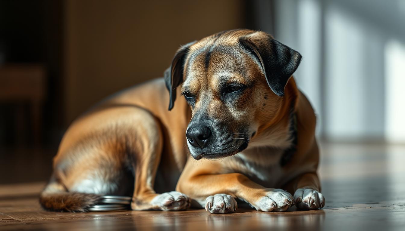 câine fără poftă de mâncare din cauza stresului