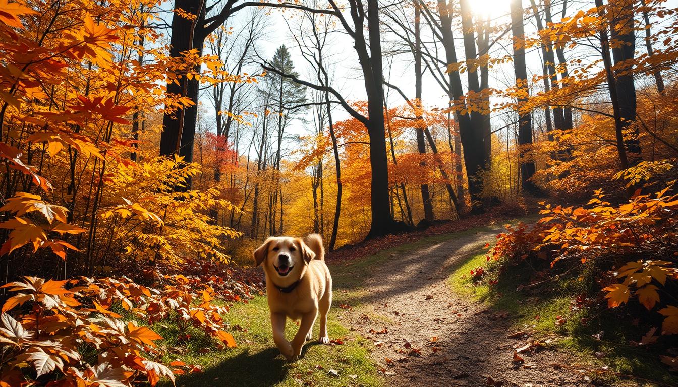 câine reguli pentru plimbări în pădure toamna