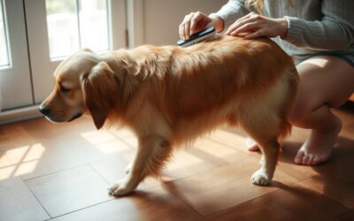 După plimbare, curăță blana câinelui astfel toamna