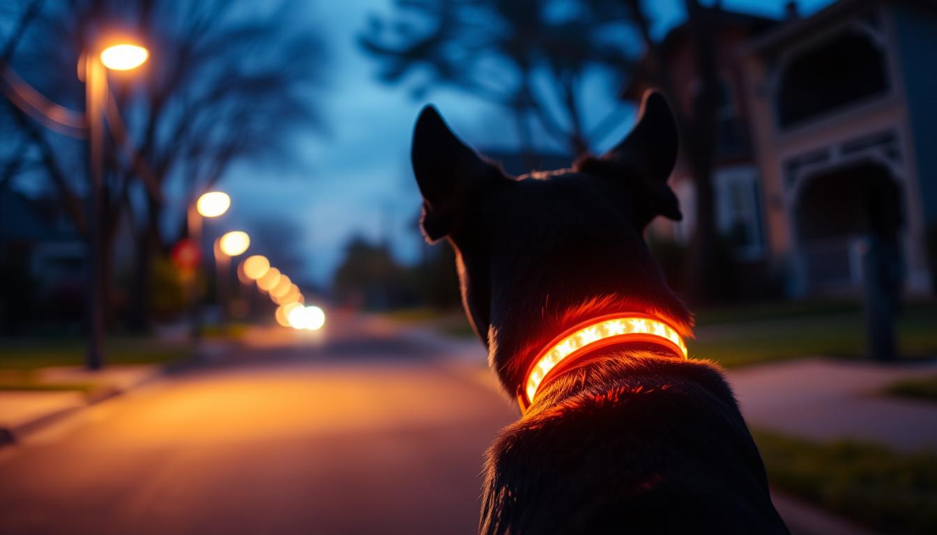 câine utilizarea zgărzii luminoase toamna