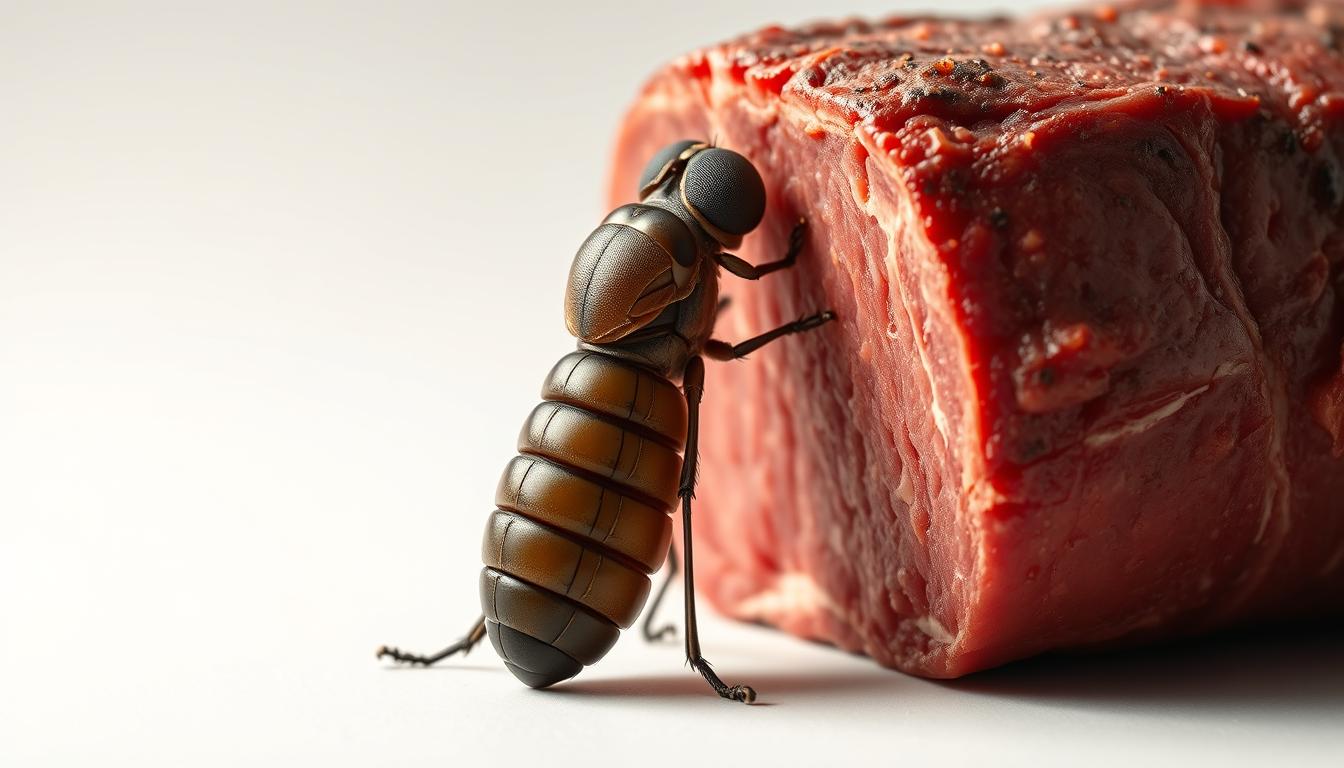 larvă de muscă neagră vs carne tradițională