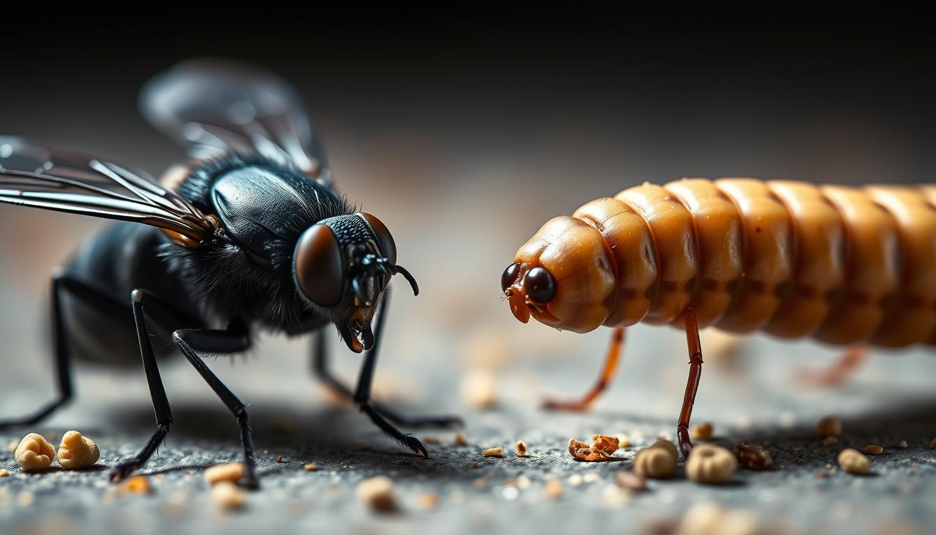 musca neagră vs viermele de făină în hrana pentru câini